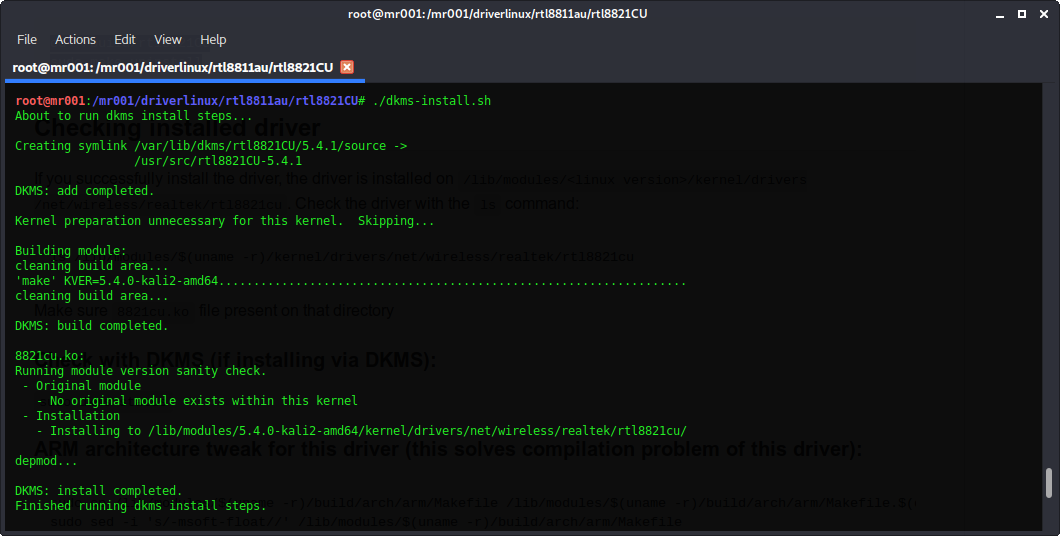 Driver USB Wifi Realtek AC600 (RTL8821CU dan RTL8811CU) Linux 